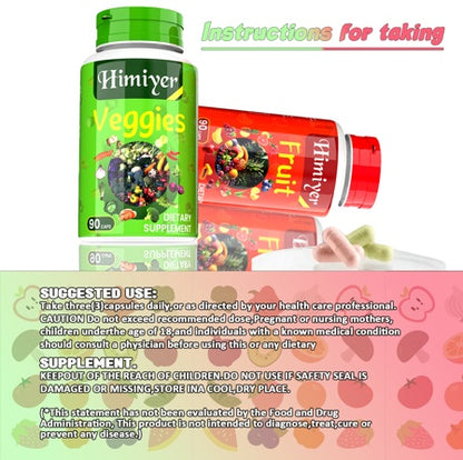 Fruit And Vegetable Capsules Set Of 2 Bottles