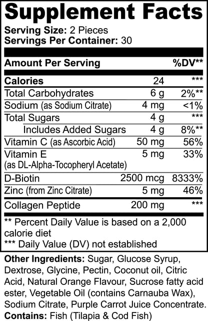 Collagen Gummies For Adults Support Skin, Hair, Nails And Joint Health