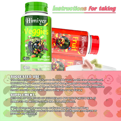 Fruit And Vegetable Capsules Set Of 2 Bottles