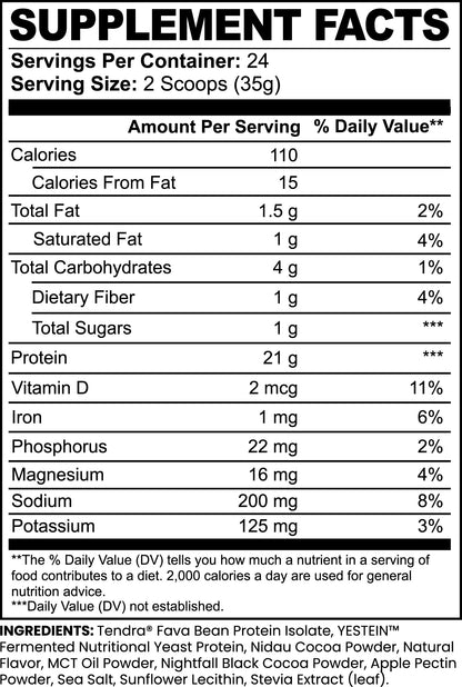 PLANT PROTEIN CHOCOLATE FOR MUSCLE REPAIR AND GROWTH, 29.99 OZ
