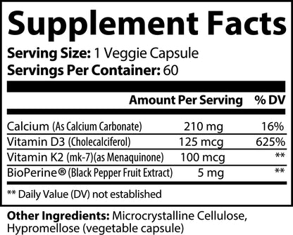 BONE AND HEART SUPPORT WITH VITAMIN K2 AND D3